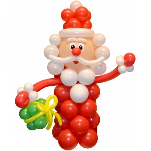 Дед мороз из шаров с подарком
