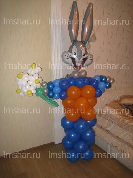 Заяц с цветами Заяц с цветами