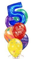 Фонтан цифра + шары с днем рождения