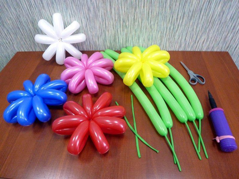 материалы для изгтовления цветов из шаров своими руками