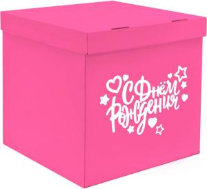 Коробка для воздушных шаров Розовая, 60*60*60 см,