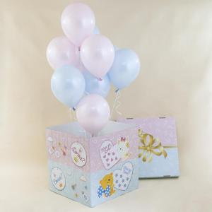 Коробка для воздушных шаров Гендер Пати, Голубой/Розовый, 60*60*60 см,